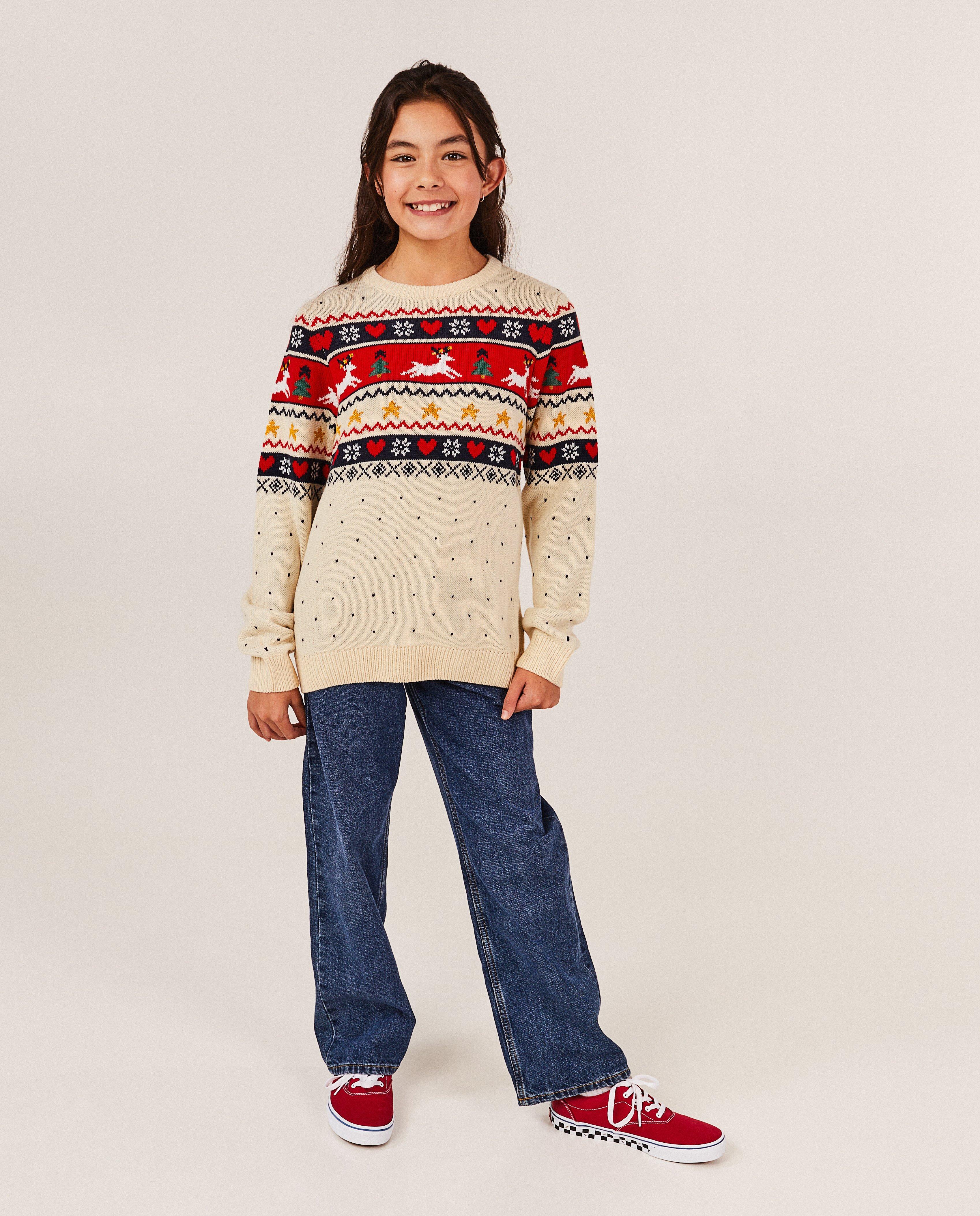 Pull de Noel blanc 7 14 ans Familystories JBC Belgique Belgique